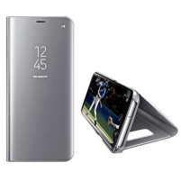 Калъф тефтер огледален CLEAR VIEW за Samsung Galaxy S21 Ultra G998 сребрист